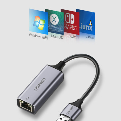 Bộ chuyển đổi USB 3.0 sang mạng LAN 10/100/1000Mbps RJ45 Gigabit Ethernet, mở rộng thêm cổng mạng cho máy tính, laptop... UGREEN CM209 50922 - Hàng Chính Hãng