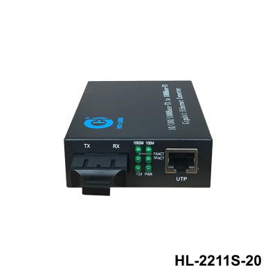 Bộ chuyển đổi quang điện Ho-Link HL-2211S-20 | 2 sợi quang 10/100/1000MB - Hàng Chính hãng