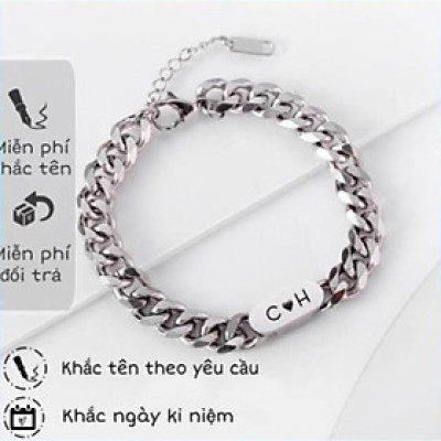 [Ghi Chú] Lắc tay nam nữ Khắc Tên theo yêu cầu, Vòng tay đôi lắc ngắn Shop làm quà tặng