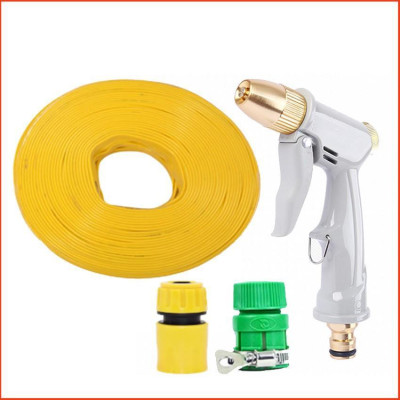 Bộ dây vòi xịt nước rửa xe, tưới cây tăng áp 3 lần, loại 7-10m (cút nhựa nối nhựa xanh) 206846