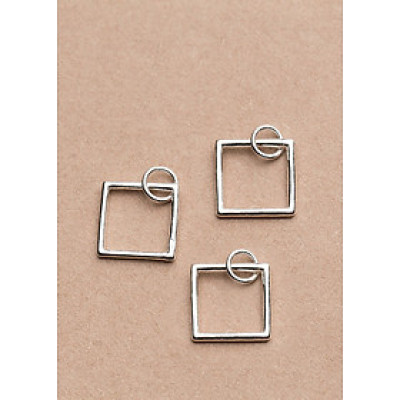 Combo 3 cái charm bạc hình vuông treo - Ngọc Quý Gemstones