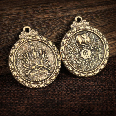 Dây chuyền mặt Phật phật Thiên Thủ Thiên Nhãn - Phật bản mệnh người tuổi Tý - MV03