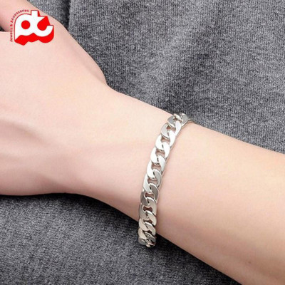 Lắc tay nam cao cấp đẹp sang trọng titan kiểu lặc đơn trangsucpt kích cỡ 7mm màu trắng PTLTNA76