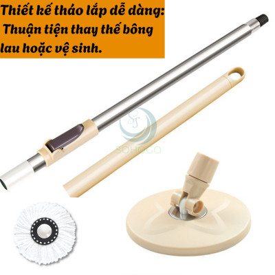 Cây Lau Nhà Xoay 360 Độ Đa Năng- Cây Lau Nhà Tự Vắt Tiện Lợi- Cây Lau Nhà Đầu Tròn- Cây Lau Nhà Gắn Khớp Xoay Siêu Linh Hoạt- Cây Lau Nhà Xoay Tay Đẩy Cao Cấp- Cây Lau Nhà Gắn Bông Lau Siêu Mịn - Cây Lau Nhà Đa Hướng