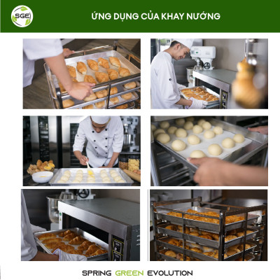 Khay Nhôm Nướng Bánh / Khay Lò Nướng Bánh SGE PF-Tray Chất Liệu Inox Tiêu Chuẩn Thực Phẩm. Có 2 Loại