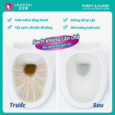 nước tẩy bồn cầu LOGESKI 500ml sạch không cần chà với công thức kiềm khử trùng và khử mùi siêu sạch