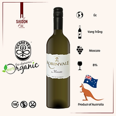 Rượu vang trắng Robinvale - Moscato 750ml 8.5% Alc