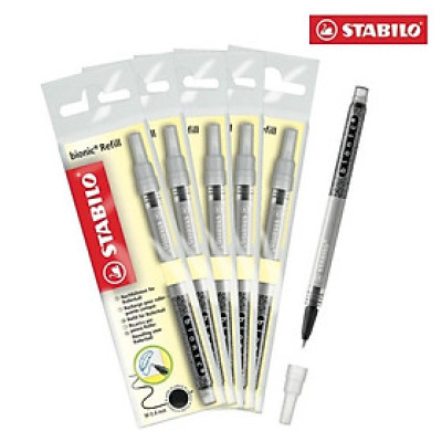 Bộ 5 Ruột bút bi nước STABILO Bionic (BNCR/5) - Đen