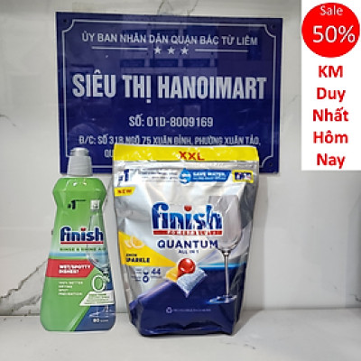 Combo Viên rửa bát Finish eco 40 viên + Bóng finish hữu cơ 400ml