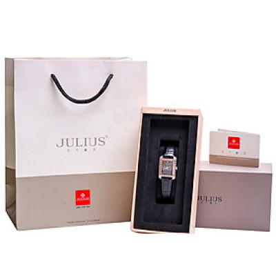 Đồng hồ nữ Julius Star Hàn Quốc JS-046 mặt chữ nhật viền đính đá (Nhiều màu)