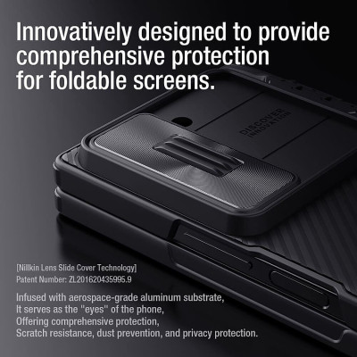 Ốp Lưng Cho Samsung Galaxy Z Fold 6 / Zfold 6 5G hiệu NILLKIN Camshield Chống Sốc Nắp Bảo Vệ Camera Kèm Khe Bút Kiêm Giá Đỡ Điện Thoại cao cấp - Hàng nhập khẩu