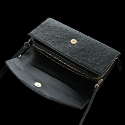 Túi xách nữ da đà điểu Huy Hoàng đeo chéo màu đen, nâu đất, vàng bò, nâu đỏ HT6430-31-32-33 