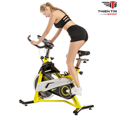 Xe đạp tập thể dục Tokado TK007 màu vàng, chắc chắn, ngoại hình bắt mắt