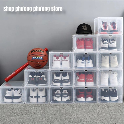 Combo 5 Hộp Đựng Giày Nhựa Cứng Cao Cấp Size Lớn Cửa Nam Châm Lắp Ráp Tiện Lợi
