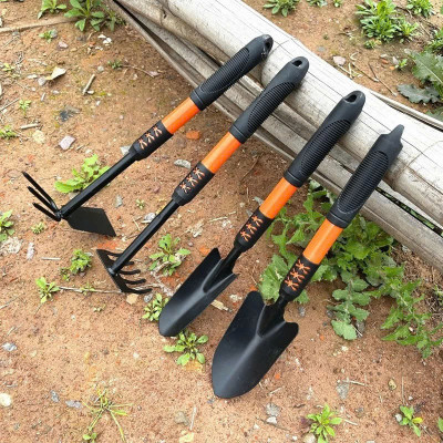 Bộ 4 Dụng Cụ Làm Vườn Mini Thép Sơn Tĩnh Điện Bền Đẹp – Xẻng Cào Cuốc 2 Đầu Tay Cầm Bọc Cao Su Chống Trượt – Dụng Cụ Trồng Hoa Rau Cây Cảnh, Đào Xới Đất Chăm Sóc Vườn Tại Nhà - HÀNG CHINH HÃNG MINIIN