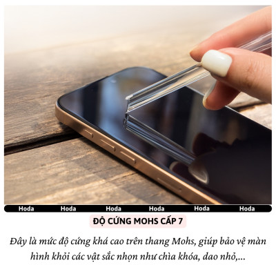 Kính cường lực màn hình cao cấp cho iPhone 16 Pro Max/ iP 16 Pro hiệu HODA 3D Full Glue DLC siêu cứng Mohs cấp 7 Diamond Like Carbon - Nano Chống Bẩn, Trong Suốt Crystal Clear, Tăng Cường Gấp Đôi, Bảo Vệ Loa, Độ Truyền Sáng 80% - Hàng nhập khẩu