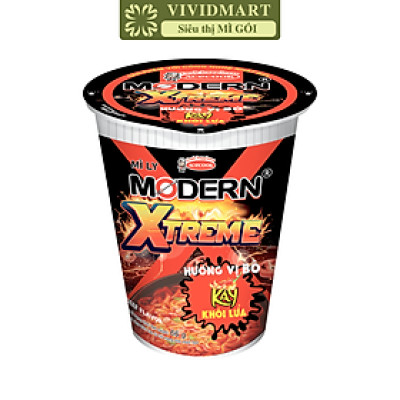 ACECOOK - Mì ly Modern Xtreme hương vị Bò, Mì bò Modern Xtreme ly, Mì Modern Extreme ly ăn liền (65g/ly)