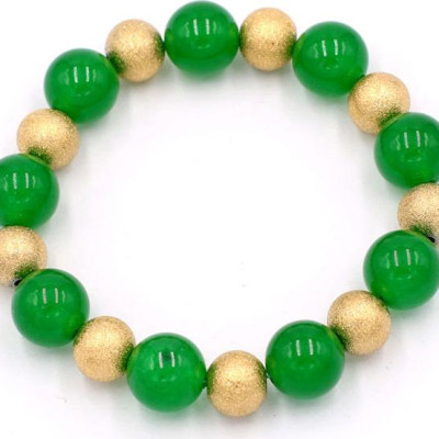 Chuỗi đeo tay - thạch anh xanh lá 12 ly VTAXLHVM1 - hợp mệnh Mộc, mệnh Hỏa