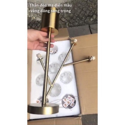 Ảnh thật - Đèn chùm Ca Sỹ Pha Lê tô điểm thiết kế bên trong hiện đại, đèn thả trần phale D990/15 +18 tay, khuyến mại bón