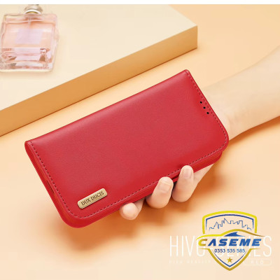 Bao da dạng ví dành cho iPhone 16 Pro Max, iPhone 16 Pro, iPhone 16 Plus, iPhone 16 hiệu Dux Ducis Hivo bảo vệ camera, có ví cải thẻ, chân dựng, chống sốc cao cấp - Hàng chính hãng.