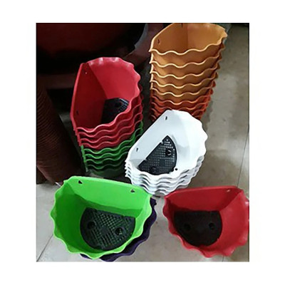 CHẬU TRỒNG CÂY  ỐP TƯỜNG HÌNH BÁN NGUYỆT MÀU TRẮNG ( BỘ 10 CÁI )