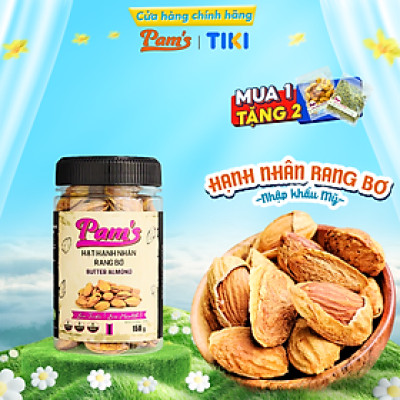 Hạnh Nhân Rang Bơ Nhập Khẩu Mỹ Pams 150g/hũ
