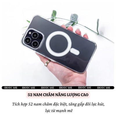 ốp lưng chống sốc sạc từ tính nam châm trong suốt cho iPhone 17 Pro Max / 17 Air / iP 17 Pro / 17 hiệu HOTCASE Magnetic N52 - Chống sốc 2m, túi khí ẩn 4 góc, chống va đập, độ trong full HD - Hàng nhập khẩu