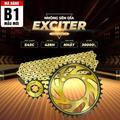 Nhông sên dĩa EXCITER MẪU MỚI (Nhông Dĩa Vàng Đồng, Sên Vàng) - Nhông sên dĩa CATTA chất lượng cao