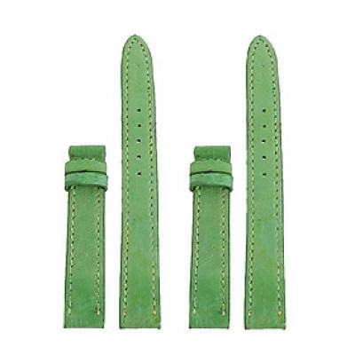 HT8460 - Dây đồng hồ Huy Hoàng da đà điểu da bụng size 12,14 màu xanh lá