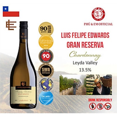 Rượu Vang Trắng Chile Luis Felipe Edwards Gran Reserva Chardonnay