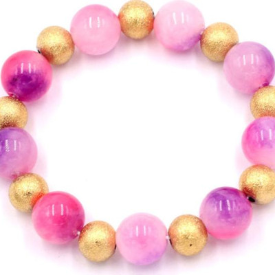 Vòng tay chuỗi hạt - đá thạch anh hồng tím 12 ly VTAHIHVM1 - hợp mệnh Hỏa, mệnh Thổ