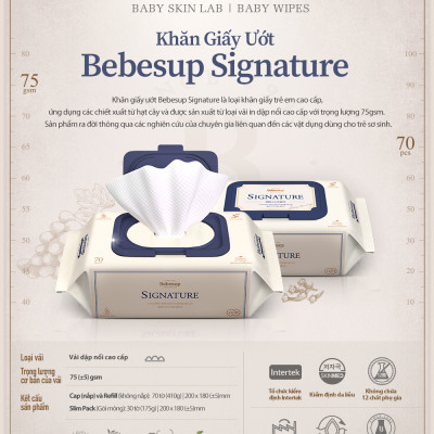 Combo10 Gói Khăn Ướt Primier 70 Tờ/Gói Hàn Quốc Thương Hiệu Bebesup