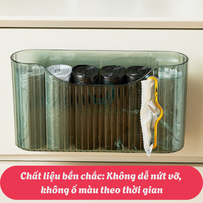Hộp đựng cuộn túi rác nhiều ngăn 24x13.5x6cm- Hộp nhả túi nilon dạng cuộn - Giá treo túi rác mini tiện dụng