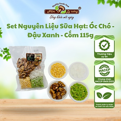 Set nguyên liệu sữa hạt: Óc chó - Đậu xanh - Cốm 115g