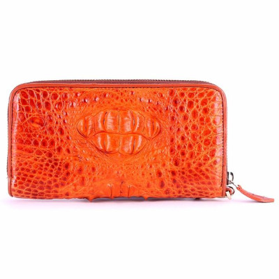 Bóp nữ da cá sấu Huy Hoàng 1 khóa nguyên con màu đen, nâu đỏ, vàng bò, nâu đất HT3245-46-47-48