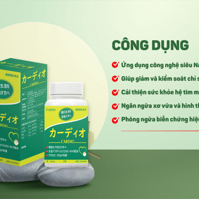 Viên Uống Hỗ Trợ Ổn Định Huyết Áp Cardio Fujina 80 Viên Nhật Bản, Giảm Nguy Cơ Cao Huyết Áp
