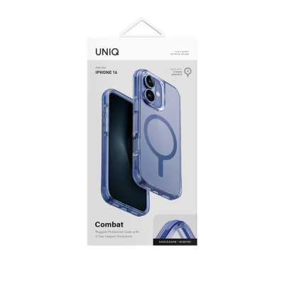 Ốp Lưng Trong Suốt Sạc Từ Tính cho iPhone 16/ 16 Plus UNIQ COMBAT, ốp viền màu máy, chống sốc chính hãng UNIQ_ Hàng Chính Hãng
