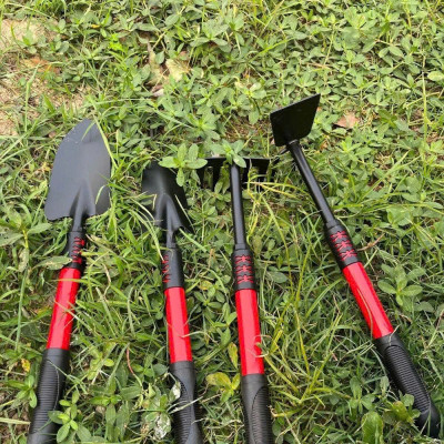 Bộ 4 Dụng Cụ Làm Vườn Mini Thép Sơn Tĩnh Điện Bền Đẹp – Xẻng Cào Cuốc 2 Đầu Tay Cầm Bọc Cao Su Chống Trượt – Dụng Cụ Trồng Hoa Rau Cây Cảnh, Đào Xới Đất Chăm Sóc Vườn Tại Nhà - HÀNG CHINH HÃNG MINIIN