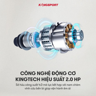 Máy chạy bộ KINGSPORT Plus K-04 đơn năng,thảm chạy rộng chống trơn, thiết kế nhỏ gọn, cân nặng phù hợp từ dưới 70kg