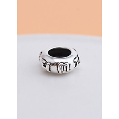 Combo 4 cái charm bạc chặn hạt họa tiết lục tự minh chú chữ nổi - Ngọc Quý Gemstones