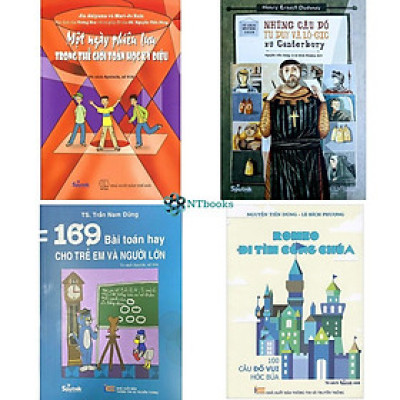 Combo 4 cuốn sách lớp 4-5: Romeo đi tìm công chúa, 169 bài toán hay cho trẻ em và người lớn, Một ngày phiêu lưu trong thế giới toán học kỳ diệu, Những câu đố tư duy và logic xứ Canterbury