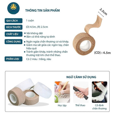COMBO 2 CUỘN Băng vải quấn bảo vệ ngón chân giảm ma sát, chống chai sần khi mang giày - Giao Màu Ngẫu Nhiên