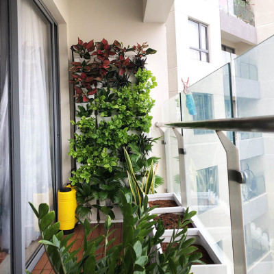 Khung Vườn Đứng Cây Ban Công (Bộ 8 tầng Module Vertical + 1 Tray nước nhập khẩu Bồ Đào Nha (không kèm tưới) dùng trồng cây xanh treo tường dạng đứng