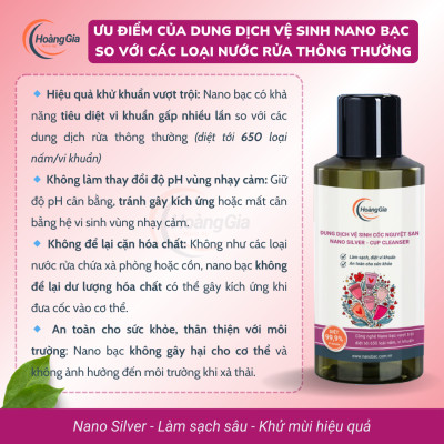 Dung Dịch Vệ Sinh Cốc Nguyệt San Nano Bạc - Làm Sạch, Khử Khuẩn Dịu Nhẹ & An Toàn, Không Kích Ứng
