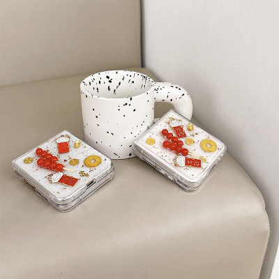 Ốp Lưng Chống Sốc Mèo Thần Tài Cho Samsung Z FLIP 6 / Z FLIP 5 / Z FLIP 4 Trong Suốt - BUM STORE GALAXY CASE