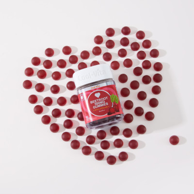 Kẹo Dẻo Củ Dền Thuần Chay Hỗ Trợ Bổ Sung Sắt, Lưu Thông Máu &  Hỗ Trợ Bổ Sung Năng Lượng LCitrulline Vị Đào Coolvita (60 viên x 3g)/hộp