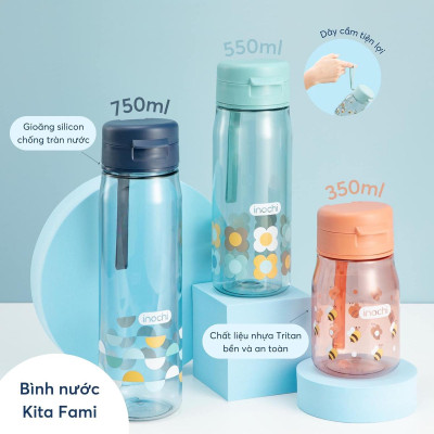 Bình Nước Kita Fami 500 ml - Inochi HIN.BIKF.0500 (Mẫu Màu Giao Ngẫu Nhiên)