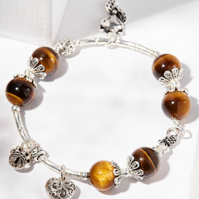 Vòng tay thạch anh mắt hổ phối hồ ly Ngọc Quý Gemstones