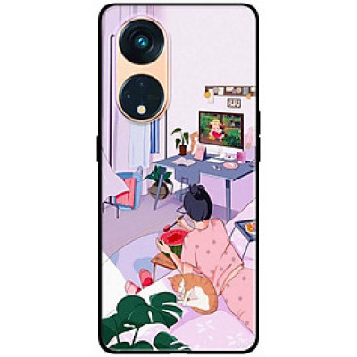 Ốp lưng dành cho Oppo Reno 8T 4G - Reno 8T 5G - Reno 10 5G - Reno 10 Pro 5G - Cô Gái Nằm Ăn Dưa - Hàng Chính Hãng