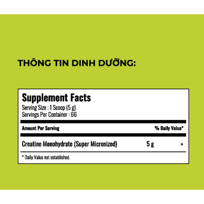 VitaXtrong Bột Tăng Sức Mạnh Creatine 5000 (300g, 500g) Thực Phẩm Bổ Sung Creatine Tinh Khiết | MuscleStore